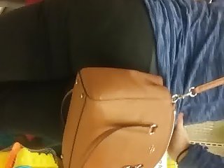 very fat white paag in yoga pants