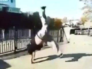 Fat daddy does tricks