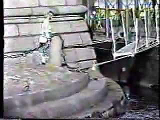 RAK woman crutching on the street