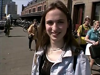 Teen with perky tits gets picked up from